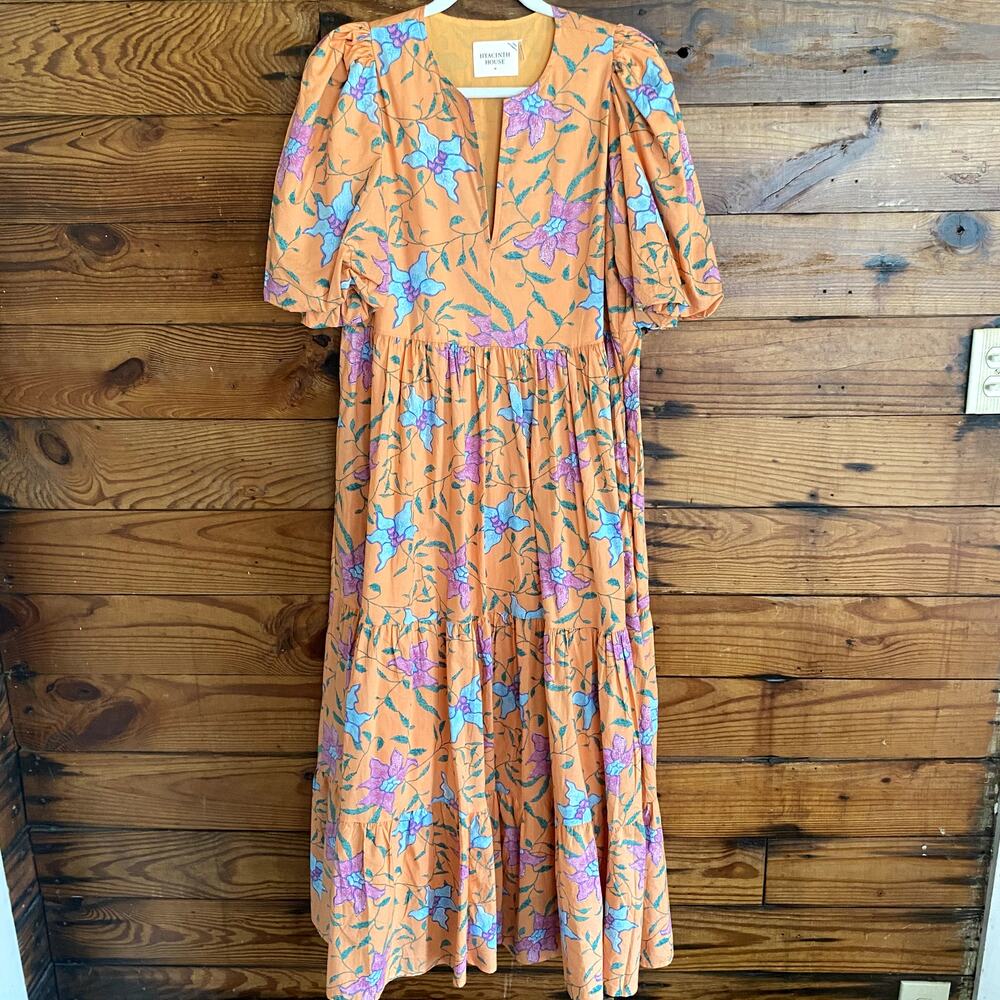 Tuckernuck Hyacinth House Orange Multi Floral Cisco Maxi Dress size Medium - Picture 2 of 7